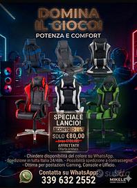 Sedia Gaming professionale scrivania ragazzi bimbo