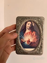 Quadretto sacro vintage gesu sacro cuore