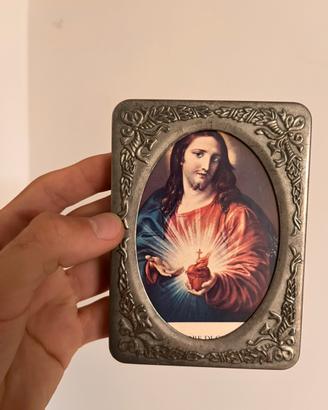 Quadretto sacro vintage gesu sacro cuore