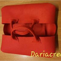 Porta torta, teglia in feltro rossa