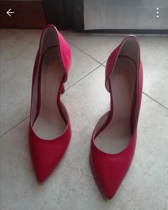 scarpe in vera pelle rosse
