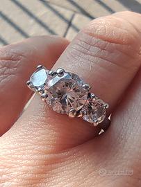 Anello Trilogy Argento 925 Zirconi 16 mm