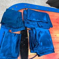 Lenzuola matrimoniali copri materasso blu raso