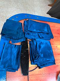 Lenzuola matrimoniali copri materasso blu raso