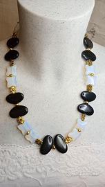 collana onice/pietra di luna 
