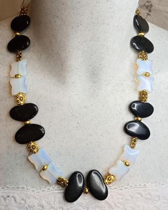 collana onice/pietra di luna 