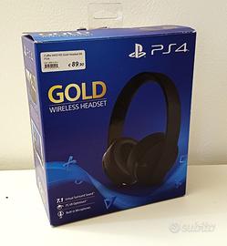 Gold Wireless Cuffie Gaming Headset PS4 Playstatio