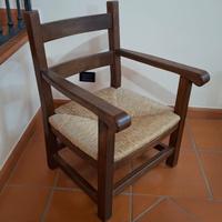 Poltrone legno massello seduta in paglia