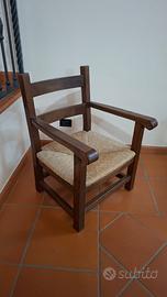 Poltrone legno massello seduta in paglia