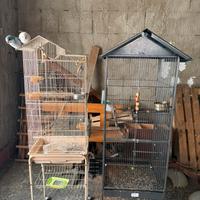 Coppia di voliere per uccelli