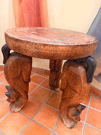 Tavolino rotondo in legno massiccio