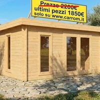 CASETTA DI LEGNO MODERN2. 410x320x221h cm spes28mm