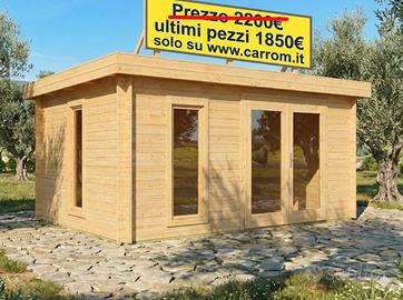 CASETTA DI LEGNO MODERN2. 410x320x221h cm spes28mm