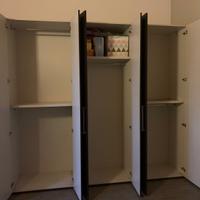 Armadio a 6 ante + cassettiera, colore wengè