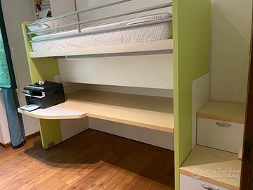 Struttura letto con maxi scrivania
