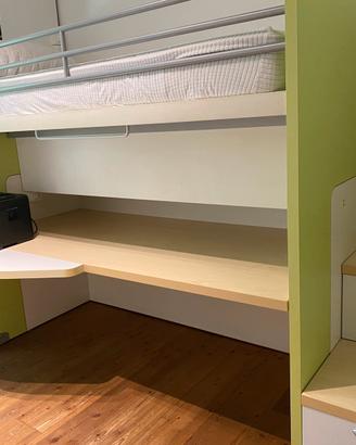 Struttura letto con maxi scrivania