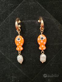 Orecchini in ceramica e perline