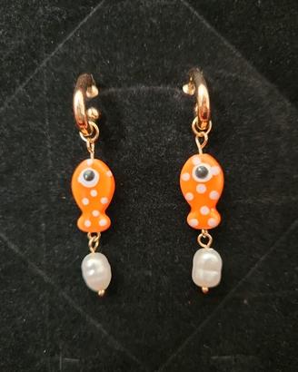 Orecchini in ceramica e perline