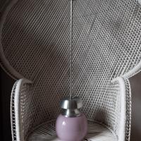 Lampadario anni 60 vetro rosa