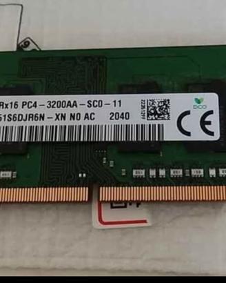 memoria RAM NOTEBOOK 4 GB DDR4 
