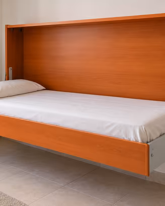 Letto singolo a scomparsa orizzontale da parete