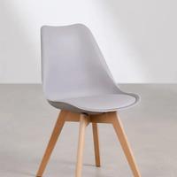 Sedia da pranzo in polipropilene e legno di faggio