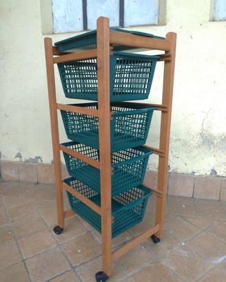 Mobiletto portatutto portaoggetti cassetti plastic