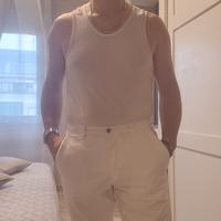 pantalone uomo bianco