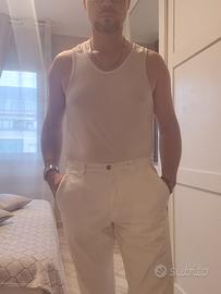 pantalone uomo bianco