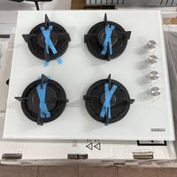 Piano cottura 4fuochi 60cm vetro bianco ghisa nuov