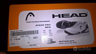 Nuovissime Head Speed Pro Man Bianco/Nero (Tennis)