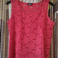 Canotta pizzo cordonetto color rubino taglia 4