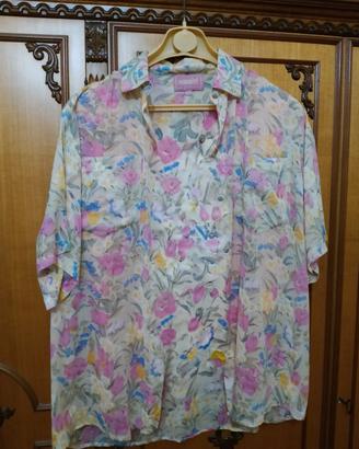Camicia floreale in seta