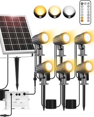 Faretti Solari Esterno 1200LM LED IP66 6in1 Giardi