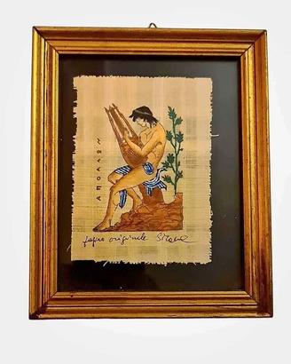Quadro con papiro e attestato di autenticità