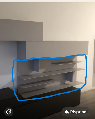 Mobile pannelli boiserie con mensole