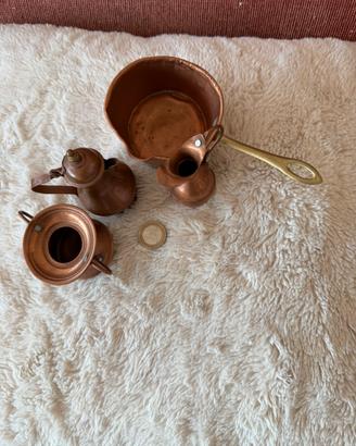 Set di 4 miniature in rame Vintage anni ‘40.