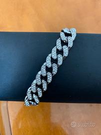 bracciale in argento con diamanti,venti centimetri