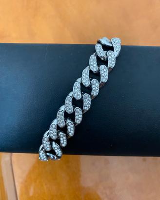 bracciale in argento con diamanti,venti centimetri