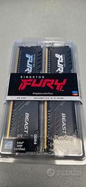 RAM Kingston FURY Beast DDR4 16 GB (2×8 GB) NUOVE