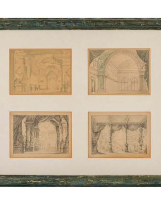 Antichi disegni (XIX sec) di scenografie teatrali