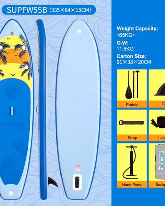 SUP Gonfiabile Funwater 335x84x15 cm Completo Acce