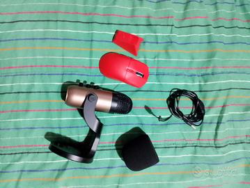 maus da gaming e microfono 