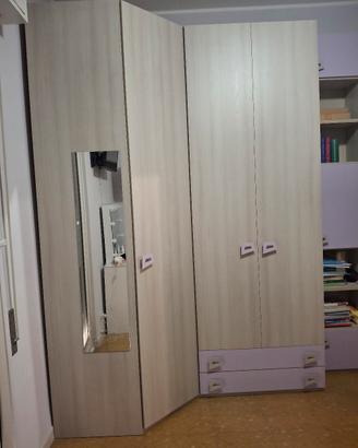 armadio  angolare più  libreria 