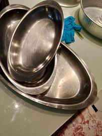 Teglie ovali acciaio INOX professionali (3 pezzi)