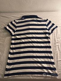 Lacoste polo a righe blu navy e bianca misura M