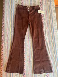 Jeans Flare marroni vita alta