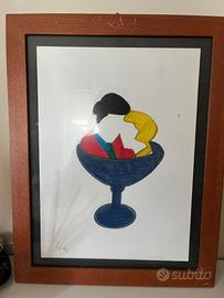 LODOLA 33 x 24 cm tecnica pennarelli e lapis