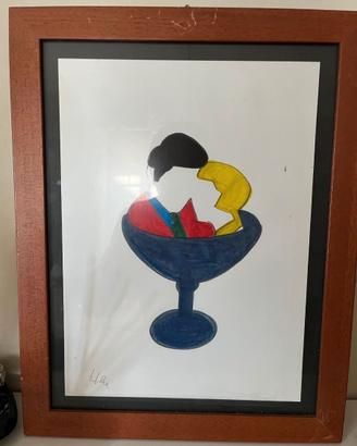 LODOLA 33 x 24 cm tecnica pennarelli e lapis