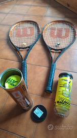 Wilson V-Matrix racchette 2 e 2 tubi palle tennis
